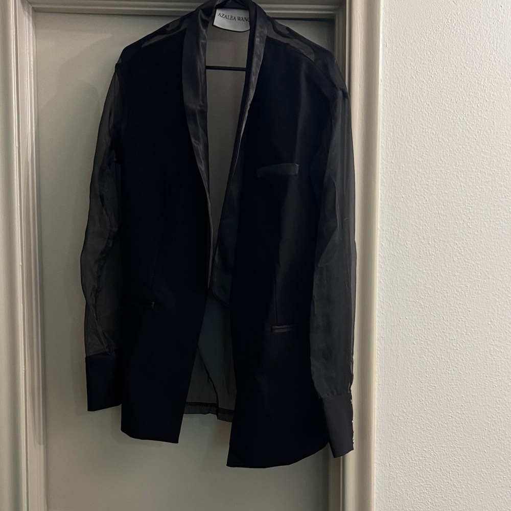 Black Sheer Sleeve Blazer by Alexander Wang
